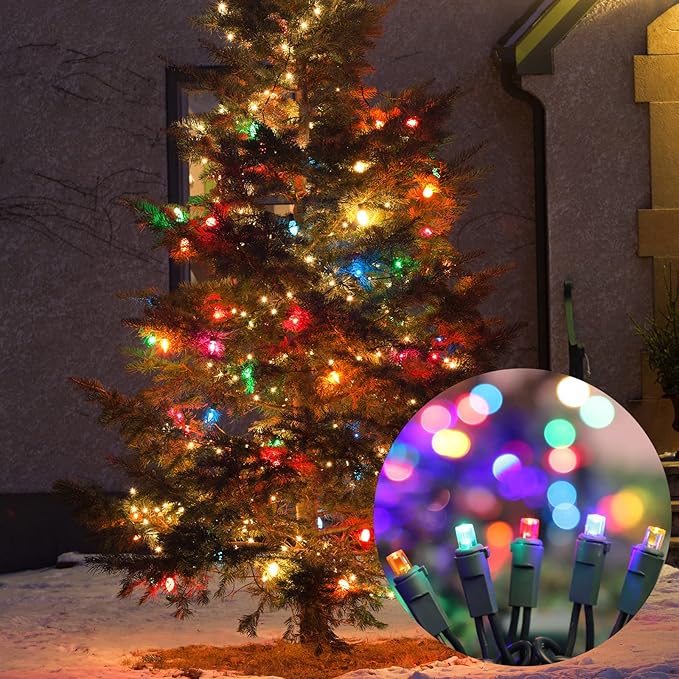 LAMPHOME 100 Count Multicolor- String Lights - 21.6FT LED Christmas Light, Mini led for Indoor Outdoor Home Holiday Party Wedding Independence Day Decoration