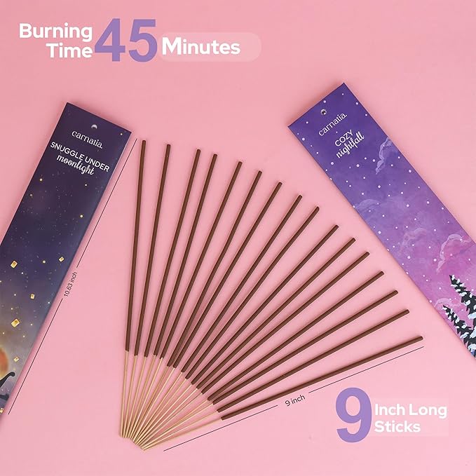 Carnatia Sleep Ritual Bundle | 6 Relaxing Incense Sticks + 6 Calming Essential Oils | Natural Aromatherapy Set for Stress Relief & Restful Sleep