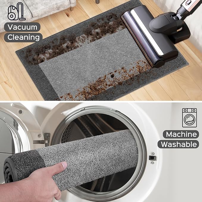 Machine Washable Kitchen Rug 24" x 36", Non Slip Kitchen Mat for Floor, Absorbent Entrance Throw Rug for Bedroom, Hallway, Bathroom, Door
