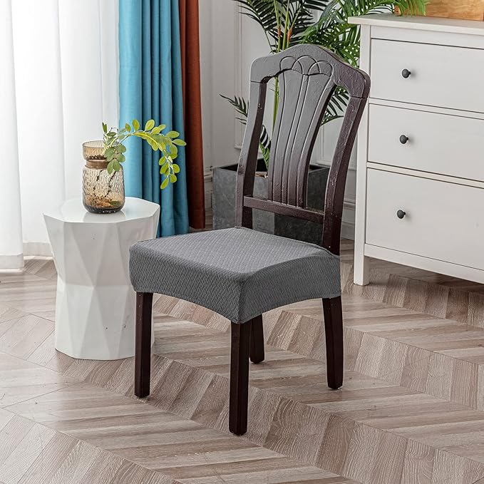 Genina Waterproof Seat Covers for Dining Room Chair Covers Waterproof Dining Chair Covers (2 PCS-Rear-Covered, Dark Gray)