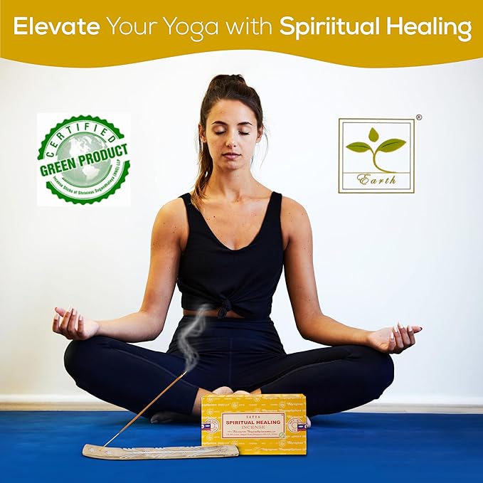 Satya Spiritualite Healing Incense Sticks, Satya Bng (Bangalore) Insenses 15gmx12 Pack with Raajsee Incense Holder Bundle, Satya Nagchampa Natural Incense