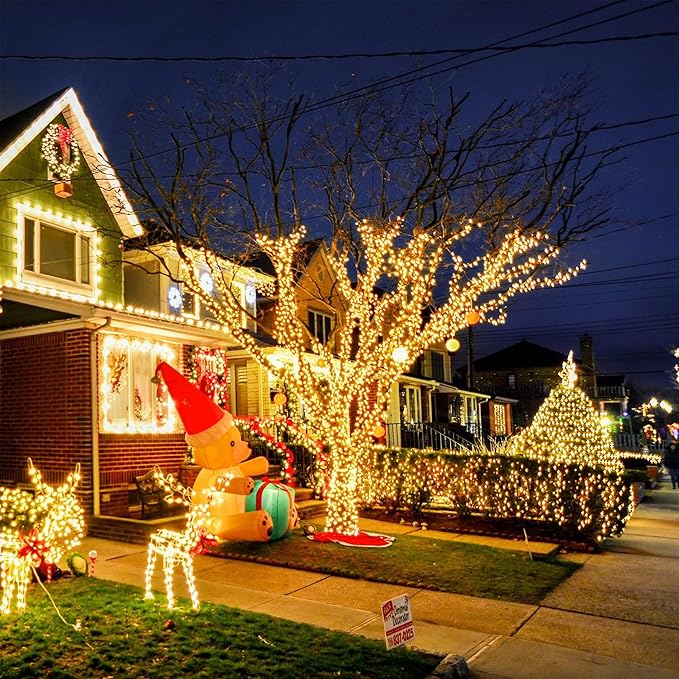 Battery Operated Christmas Lights, 41Ft 120 LED String Lights 8 Modes with Timer Mini Lights for Indoor Outdoor Wreath Wedding Party Garden Home Decor, Waterproof, Warm White