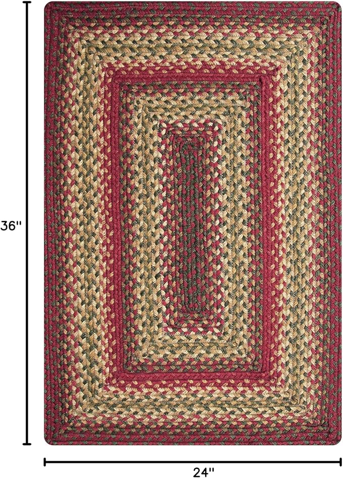 Cider Barn Braided Entryway Rug 2x3' - Also Ideal as Jute Braided Kitchen Rugs for Rustic Country Decor