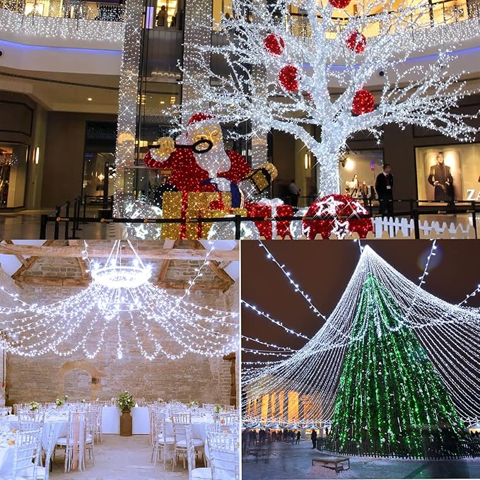 Christmas Lights Cool White, 75 Ft 200 LED Christmas String Lights Connectable, 8 Modes, Timer, Waterproof Fairy Twinkle Lights for Party, Garden, Patio, Home, Wedings, Holiday, Xmas Tree Decorations