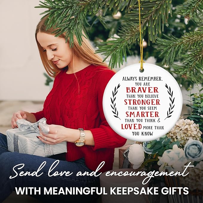 Christmas Inspirational Gifts for Women - Ceramic Christmas Ornaments 2025 for Tree Decorations - Appreciation Gifts for Coworkers Boss Lady Nurse Teachers, Stocking Stuffers for Women Men