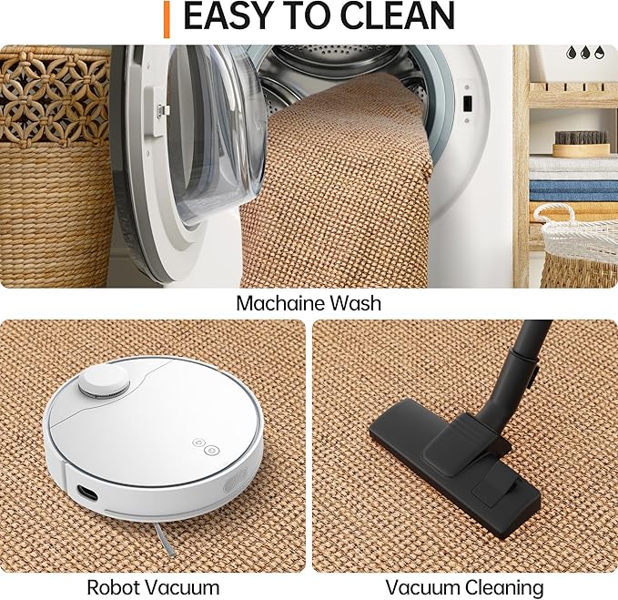 Kitchen Rugs and Mats Non Skid Washable [2PCS] (24" x 36"+ 24" x 60"), Absorbent Kitchen Floor Mats, Boho Cotton Kitchen Runner Rugs Comfort Standing Mat for Sink Hallway Laundry