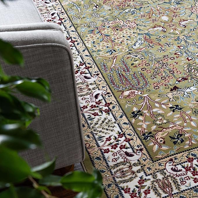 Unique Loom Narenj Collection Area Rug - Bristol (2' 7" x 7' 1" Runner, Green/ Ivory)
