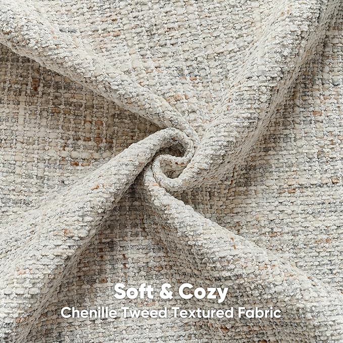 FUTEI Grey Decorative Throw Pillow Covers 12x20 Inch Set of 2,Soft Chenille Tweed Textured Lumbar Pillow Case,Modern Home Decor for Couch Bed Living Room
