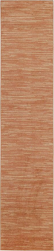Nourison Home Essentials Indoor/Outdoor Rust 2'2" x 10' Area Rug, Easy Cleaning, Non Shedding, Bed Room, Living Room, Dining Room, Backyard, Deck, Patio (2x10)