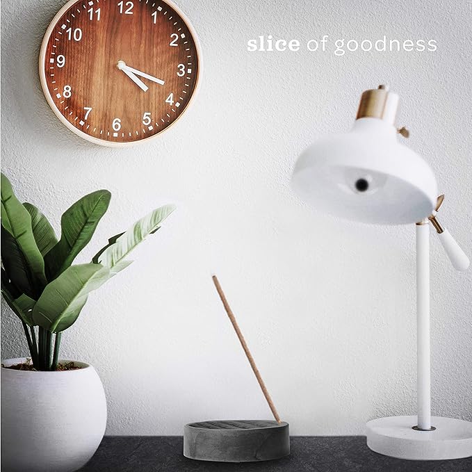 Gray Cement Spiral Incense Holder - Modern Minimalist Upright Standard Size Incense Burner - Incense Sticks Not Included
