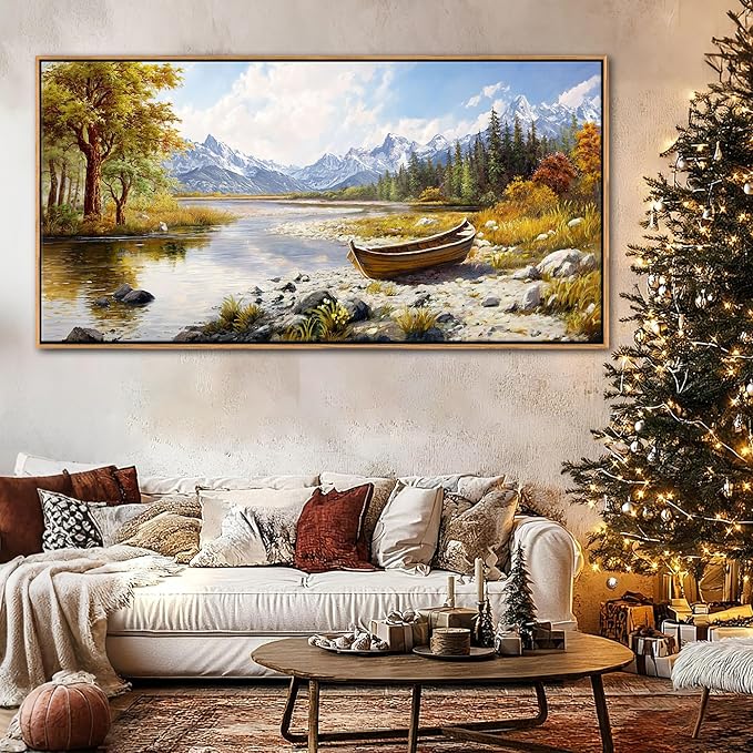 Mofutinpo Fall Mountain Landscape Wall Art - Nature Forest Canvas Art for Living Room, Bedroom & Dining Room - Framed Paintings for Wall Decor - Large Scenic Artwork for Home 20x40IN