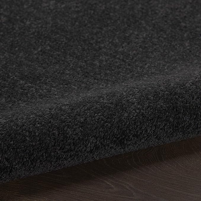Nourison Home Essentials Indoor/Outdoor Black 8' x 10' Area Rug, Easy Cleaning, Non Shedding, Bed Room, Living Room, Dining Room, Backyard, Deck, Patio (8x10)