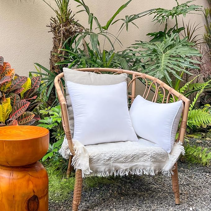 22x22 Outdoor Pillows,Pack of 2 Water Resistant Waterproof Large Pillow Inserts Decorative Stuffer for Sofa Patio Balcony Garden