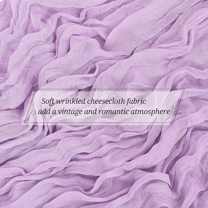 15 Pack Lavender Cheesecloth Table Runner 17 x 108 Inch Fall Thanksgiving Boho Rustic Farmhouse Gauze Cheese Cloth Runner for Wedding Party Baby Shower Home Decor Holiday Decorations