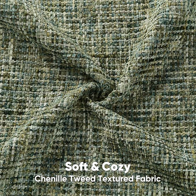 FUTEI Dark Green Decorative Throw Pillow Covers 22x22 Inch Set of 3,Soft Chenille Tweed Textured Cushion Case,Modern Home Decor for Couch Bed Living Room