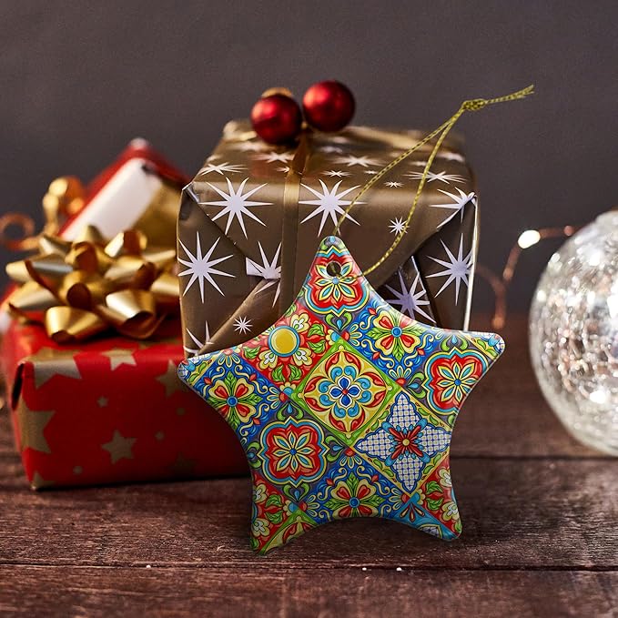 Christmas Ornaments 2025,Mexican Talavera Ornaments for Christmas Tree Holidays Ornaments Decorations,adornos de Navidad Ceramic Ornaments Xmas Gifts Idea for Home Decor