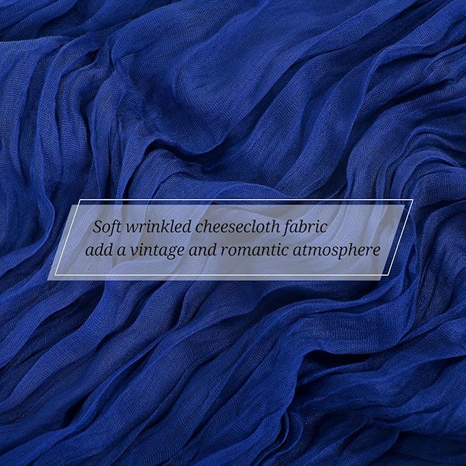 15 Pack Royal Blue Cheesecloth Table Runner 17 x 108 Inch Fall Thanksgiving Boho Rustic Farmhouse Gauze Cheese Cloth Runner for Wedding Party Baby Shower Home Decor Holiday Decorations