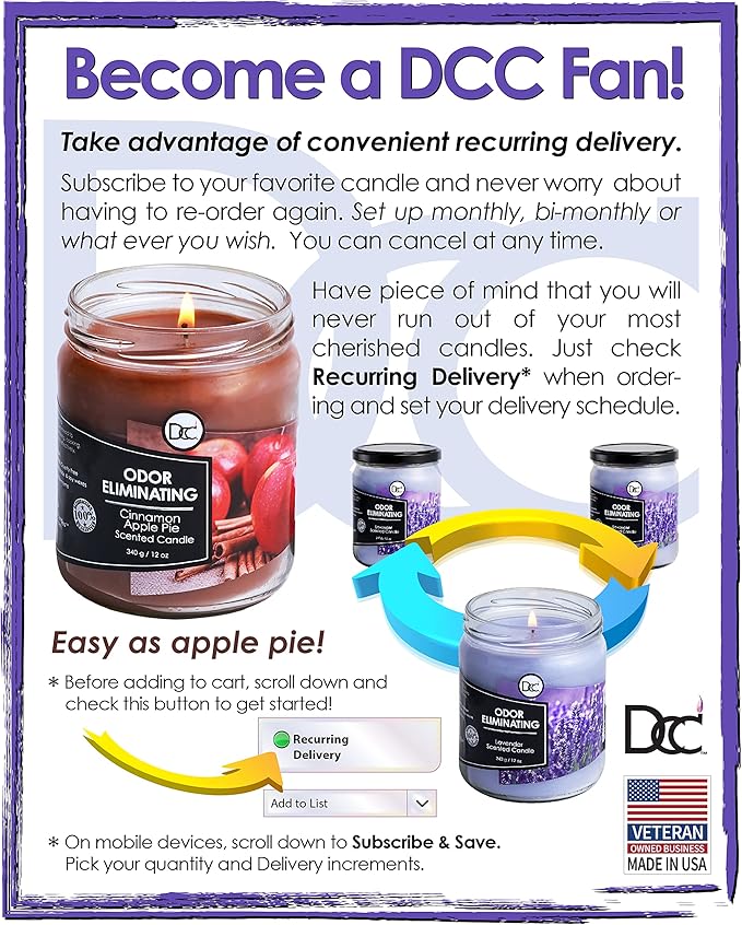Baby Powder Odor Eliminating Highly Fragranced Candle - Eliminates 95% of Pet, Smoke, Food, and Other Smells Quickly - Up to 80 Hour Burn time - 12 Ounce Premium Soy Blend