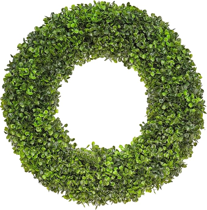 Boxwood Wreaths for Front Door 20 inch Artificial Spring Wreath Green Year Round Wall Window Porch Wedding Home Farmhouse St Patricks Day Indoor Outdoor Decorations