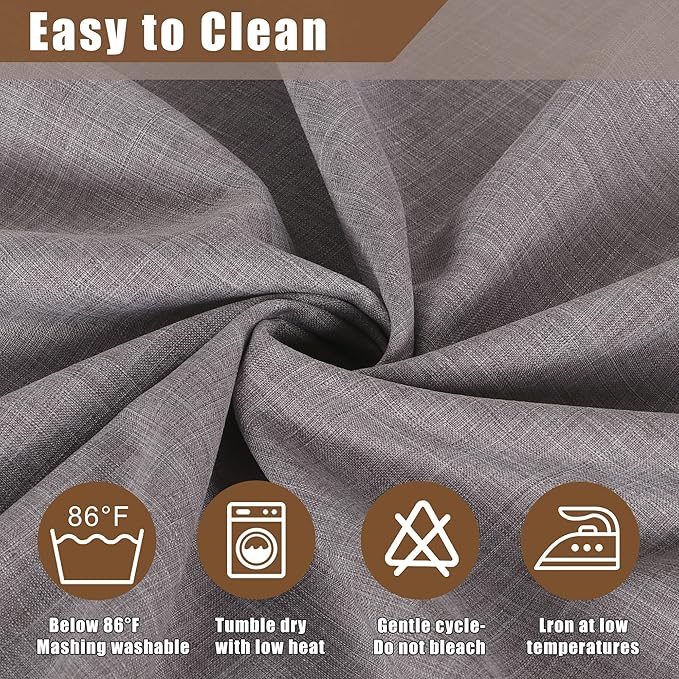 Fitable Faux Linen Tablecloth Rectangle 60 x 120 Inch - Rustic Fabric Table Cloth for 8 Foot Tables, Stone Faux Burlap Table Cover for Kitchen Dining, Party, Farmhouse