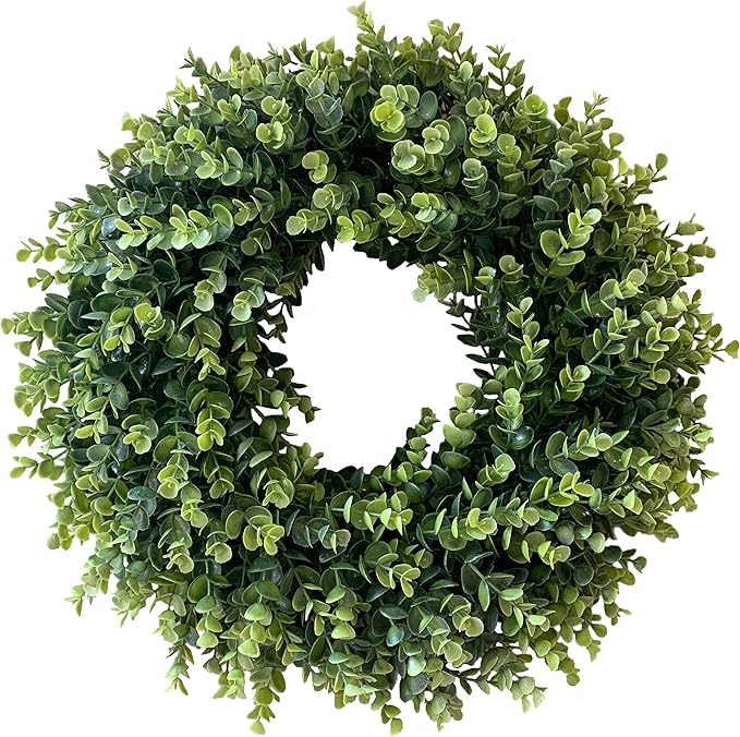 20” Wreaths for Front Door Spring Summer Green Boxwood Door Wreath for All Seasons Living Room Bedroom Window Wall Indoor Outdoor Farmhouse Easter St. Patrick's Independence Day Home Decoration