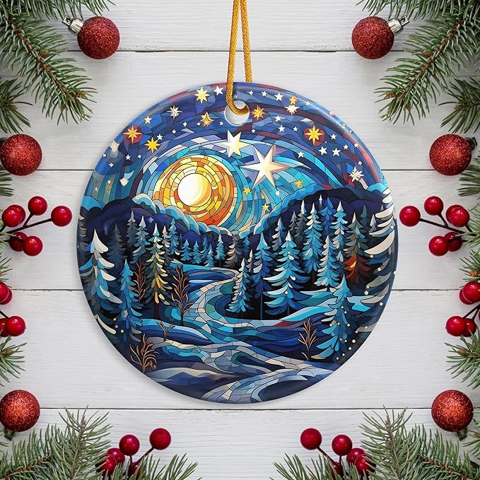 Starry Night Christmas Ornaments 2025 Ornament Holidays Ornaments Christmas Tree Ornaments Hanging Accessories Navidad decoracion Xmas Gifts for Home Indoor Outdoor Decor