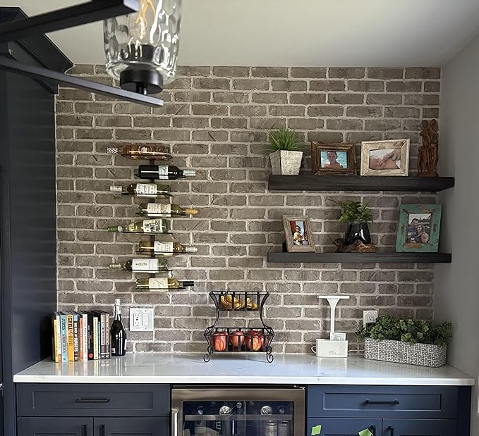 joelsantiques - 36 Inch Wooden Floating Shelves for Wall - 36x10x2 in - Made of Natural Wood - Long Heavy Duty Rustic Wall Shelves for Bedroom - Perfect for Living Room, Kitchen - Black