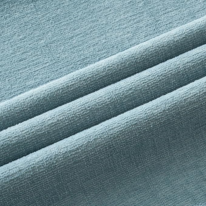 MIULEE Smoke Blue Couch Pillow Covers 18x18 Inch, Set of 2 Soft Chenille Decorative Square Throw Pillow Covers Summer Farmhouse for Sofa Living Room Bed