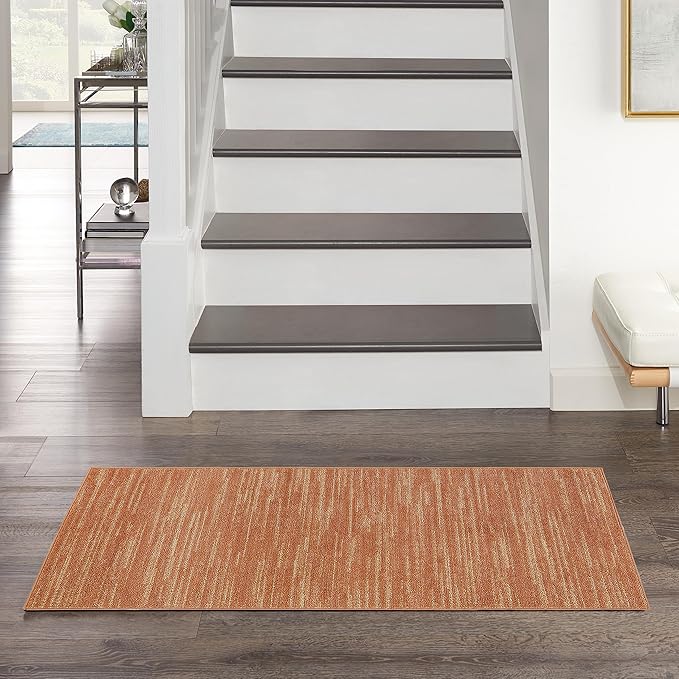Nourison Home Essentials Indoor/Outdoor Rust 3' x 5' Area Rug, Easy Cleaning, Non Shedding, Bed Room, Living Room, Dining Room, Backyard, Deck, Patio (3x5)