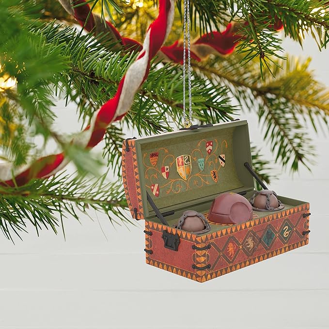 Hallmark Keepsake Plastic Christmas Ornament 2022, Harry Potter Quidditch Set with Motion