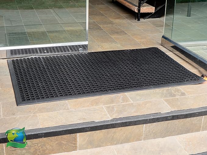 Envelor Anti Fatigue Mat 2 Pack Rubber Floor Mats Door Mat Non Slip Drainage Mat for Entryway, Kitchen, Restaurant, Garage, Heavy Duty Use Doormat, Commercial Floor Mat Industrial 36 x 60 Inches