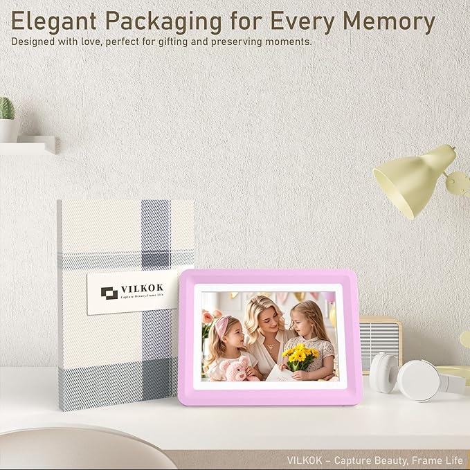 Pink 5x7 Picture Frame with Acrylic Front 1 Pack, ABS Frame for 5x7 or 4x6 Photos, Shatterproof UV-Resistant Tabletop Photo Frame, Vertical/Horizontal Display for Home Décor