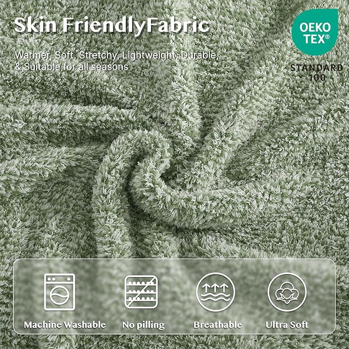 WRENSONGE Throw Blanket Cationic Dyeing Green Soft Cozy Fluffy Warm Hand Made Throw Blankets for Couch, Sofa, Chair, Bed, Camping, Picnic, Travel Lightweight Bed Blanket - 50"x60"