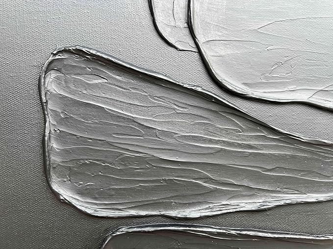Creespi Hand-Painted Minimalist Black Textured Wall Art 24x36 inch,Modern Abstract Oil Painting On Canvas for Wall Décor