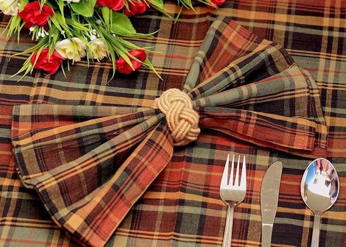 Nautical Jute Napkin Rings - Handmade Rustic Woven Coastal & Farmhouse Table Decor for Dining, Weddings, Parties & Home Entertaining - Napkin Rings Set of 12 (Brown) - ALPHA Living HOME