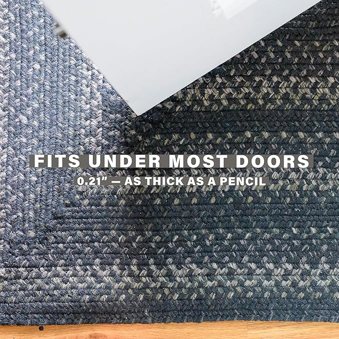 Jet Black Small Oval Rug 20x30 - Primitive Oval Braided Rugs for Kitchen and Entryways