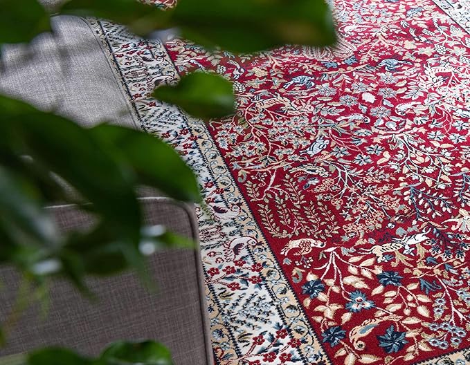 Unique Loom Narenj Collection Area Rug - Bristol (5' 1" x 8' Rectangle, Burgundy/ Beige)
