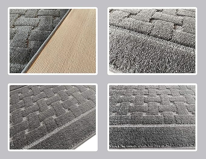 13 FT Long Non Slip Washable Runner Rug – 2'2" x 13' Custom Size Carpet Runner with Rubber Backing, Hallway Kitchen Bedroom Bathroom Floor Mat, Anthracite Grey