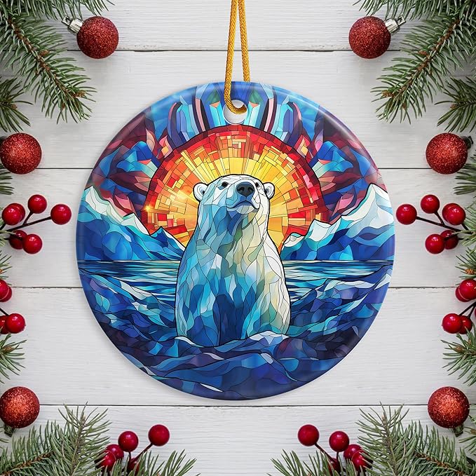 Polar Bear Christmas Ornaments 2025 Polar Bear Ornament Holidays Ornaments Christmas Tree Ornaments Hanging Accessories Navidad decoracion Keepsake Xmas Gifts for Home Indoor Outdoor Decor