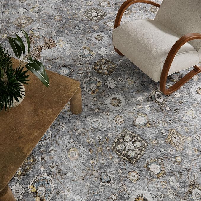 Washable Runners for Hallways Kitchen Rugs: 2'x10' Runner Rug Stain Resistant Non Slip Low Pile Soft Carpet Runners for Hallways Indoor Entryway Kitchen Laundry Room Bedroom Bathroom Farmhouse