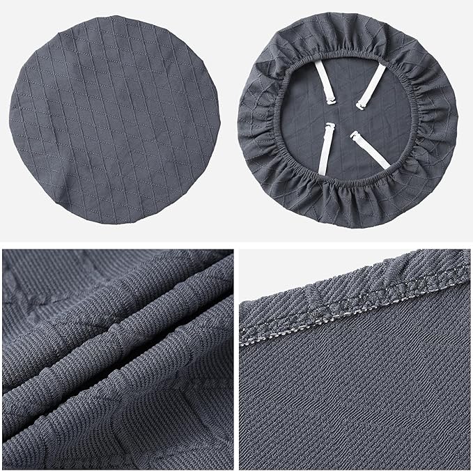 Fuloon Stretch Chair Seat Covers 6 PCS, Removable Washable Dining Chair Covers Anti-Dust Dining Room Seat Cushion Slipcovers (6, Gray)
