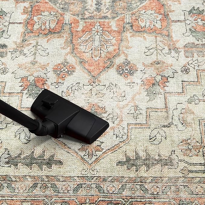 Keen Home Design 4x6 Rug - Machine Washable Area Rug with Non-Slip Backing, Ideal for Living Room, Dining Room, Bedroom - Vintage, Easy Clean, Durable, Low Pile - (4' x 6')