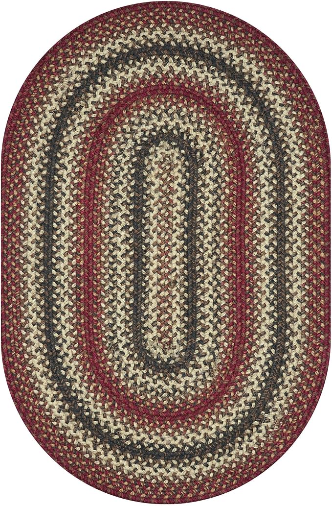 Chester Oval Braided Rug 27x45 - Lodge and Cabin Style Jute Entryway Rug