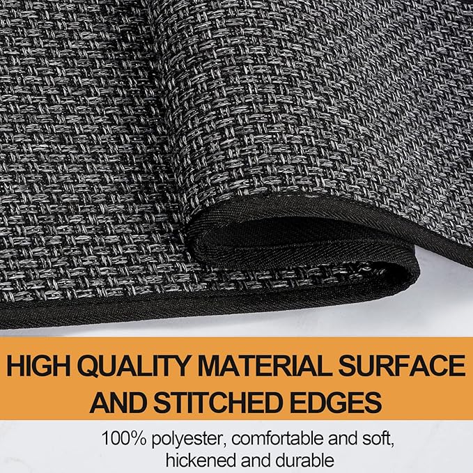Kitchen Mat 1 PCS, Cushioned Non Slip Rugs for Kitchen Floor, Absorbent Runner Comfort Standing Mats Washable for Kitchen, Office, Home, 17.3"x30" (Black)