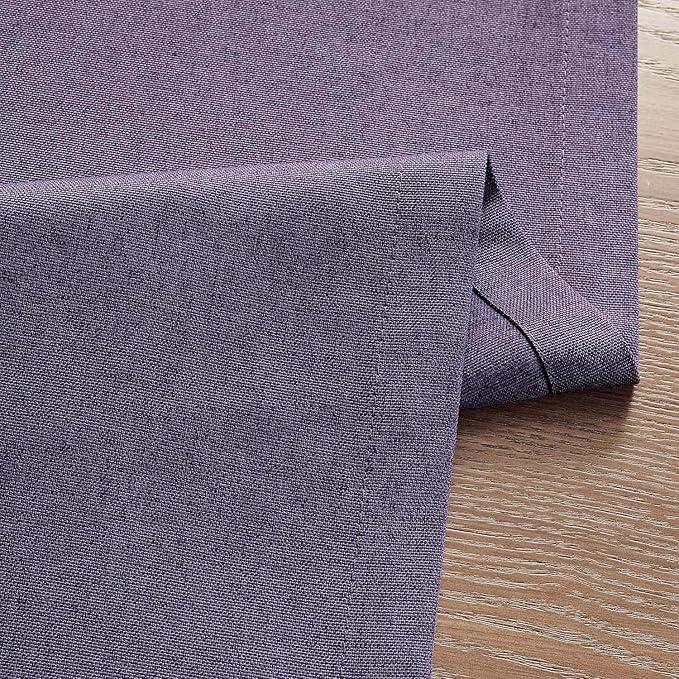 ZeeMart Basic Linen Style Table Runner, 14 x 48 Inch Dark Purple Chambray, Rustic Farmhouse Purple Table Runners 48 Inches Long, Everyday Polyester Table Runner - Machine Washable & Easy Care