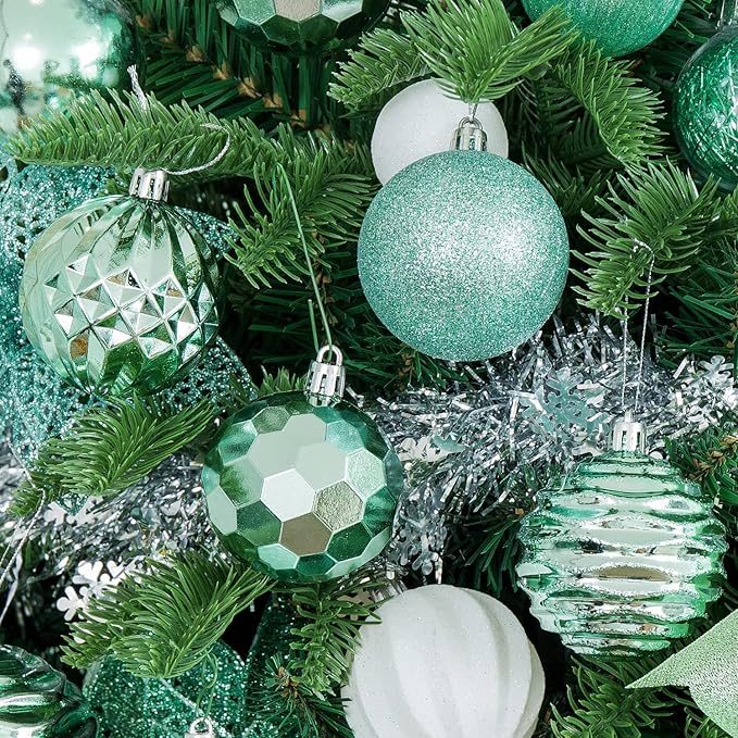 Christmas Ball (2.36", Mint Green) 24ct Christmas Ball Ornaments Shatterproof Xmas Tree Hanging Balls Decorations Perfect for Holiday Wedding Christmas Decor
