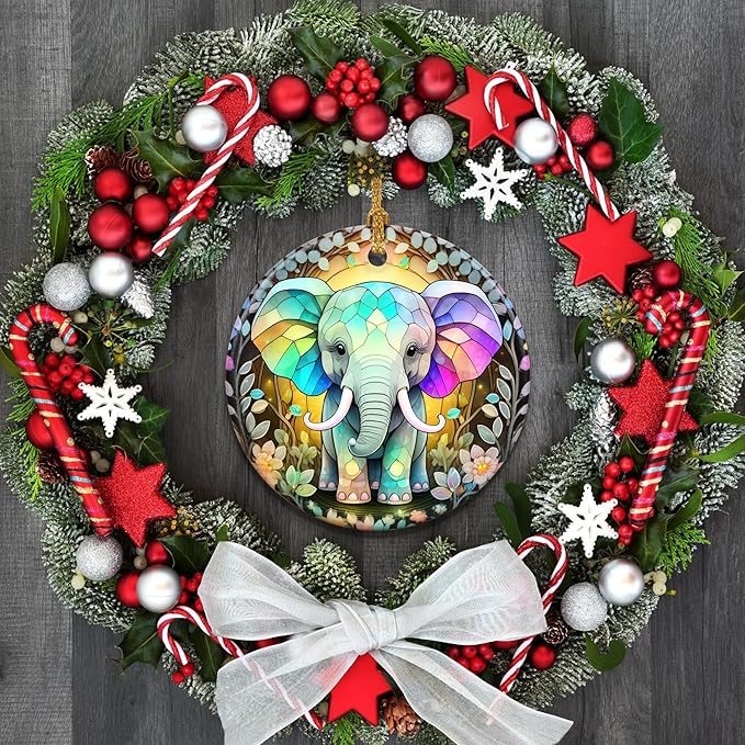 Touber Christmas Ornament, Elephant Christmas Ornaments for Tree, Christmas Tree Decor, Holiday Ornament