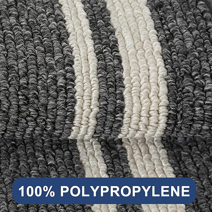COSY HOMEER Kitchen Rugs Non-Slip 24x35/24x60 Inch Thick Polypropylene Standing Mat for Home Machine Washable, Black Frame