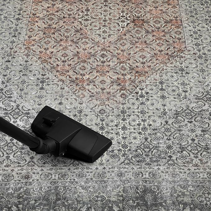 Keen Home Design 6x9 Rug - Machine Washable Area Rug with Non-Slip Backing, Ideal for Living Room, Dining Room, Bedroom - Vintage, Easy Clean, Durable, Low Pile - (6' x 9')