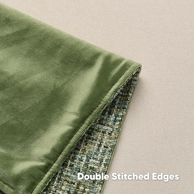 FUTEI Dark Green Decorative Throw Pillow Covers 22x22 Inch Set of 3,Soft Chenille Tweed Textured Cushion Case,Modern Home Decor for Couch Bed Living Room